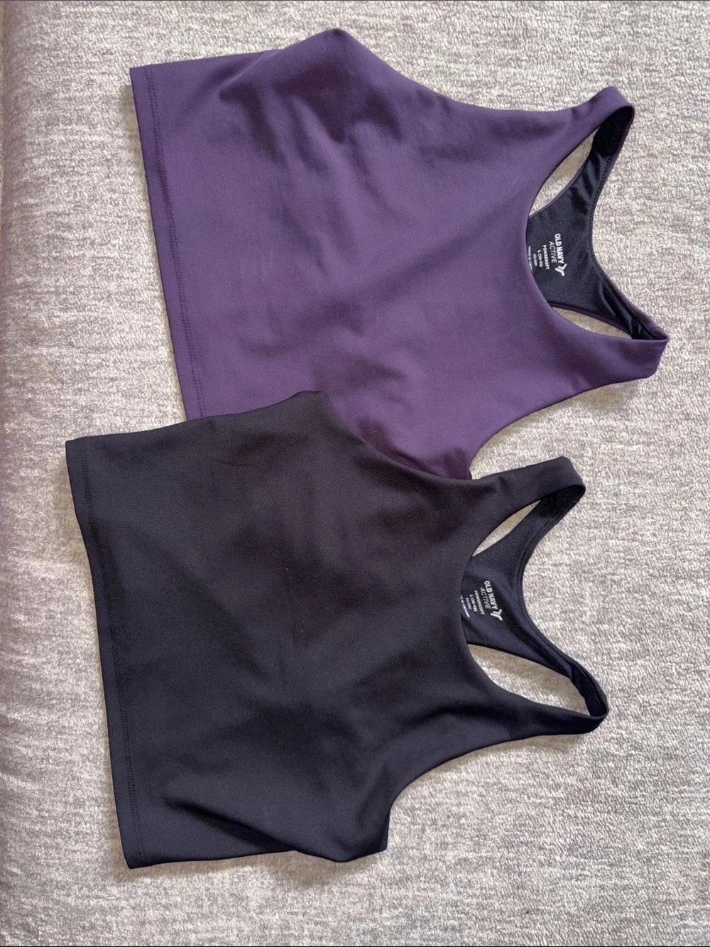 Purple and Black Racerback Crop Tops